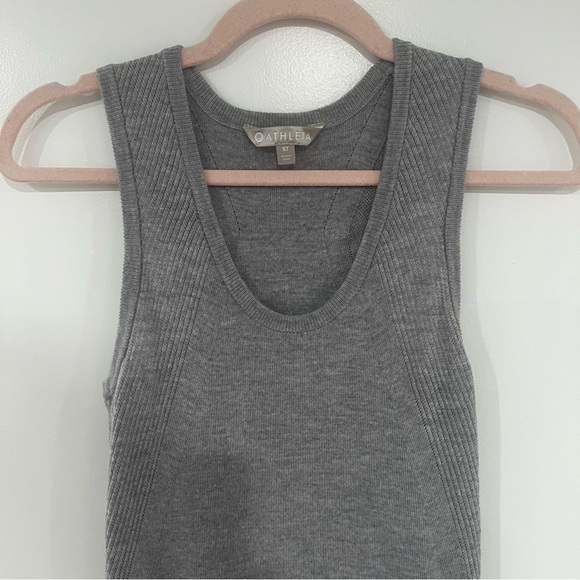 Athleta River Rib Sweater Tank Dress Merino Wool Blend Women’s S Tall Gray - Picture 5 of 13